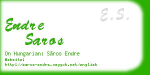 endre saros business card